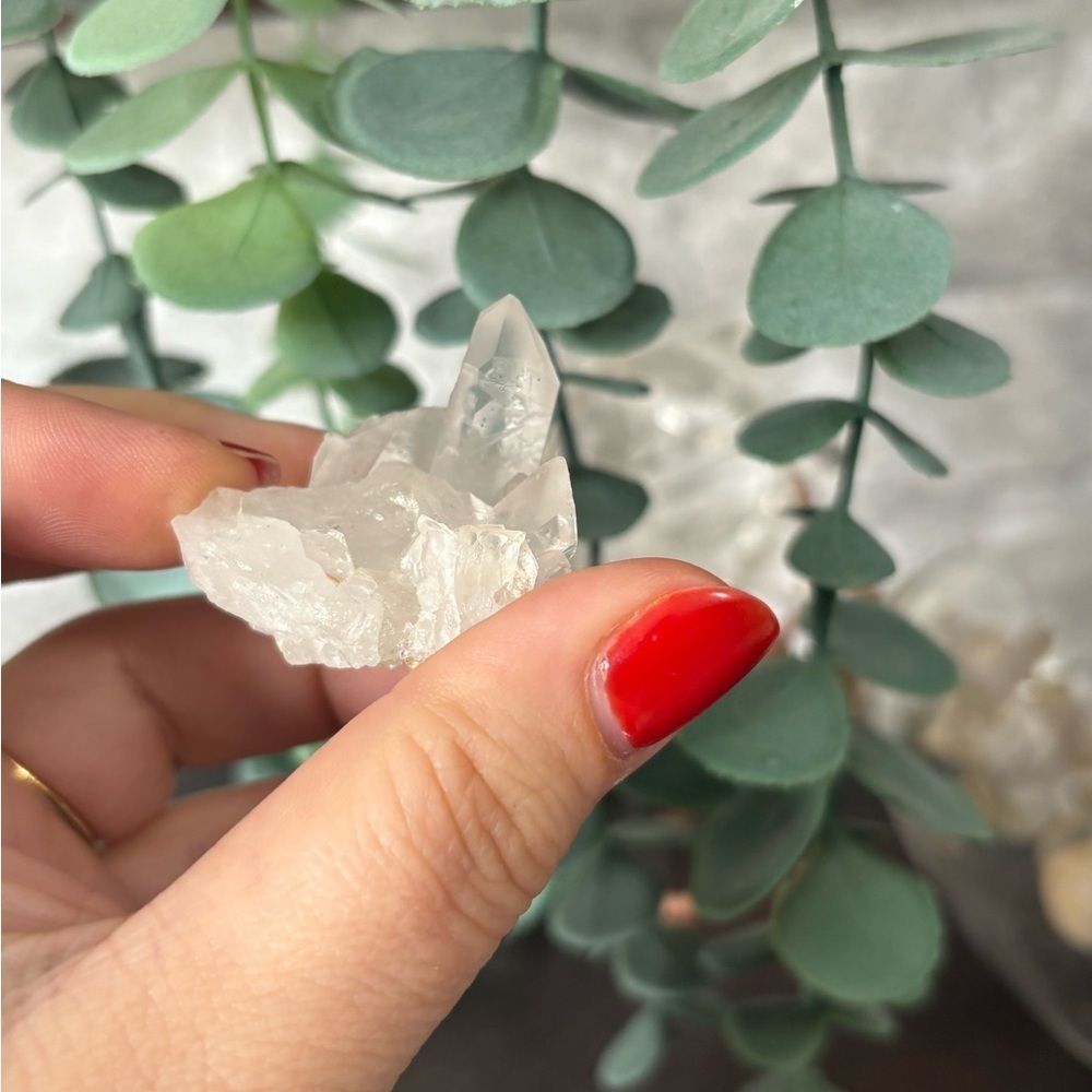 Mini Crystal cluster cute clear quartz cluster great to add to indoor garden